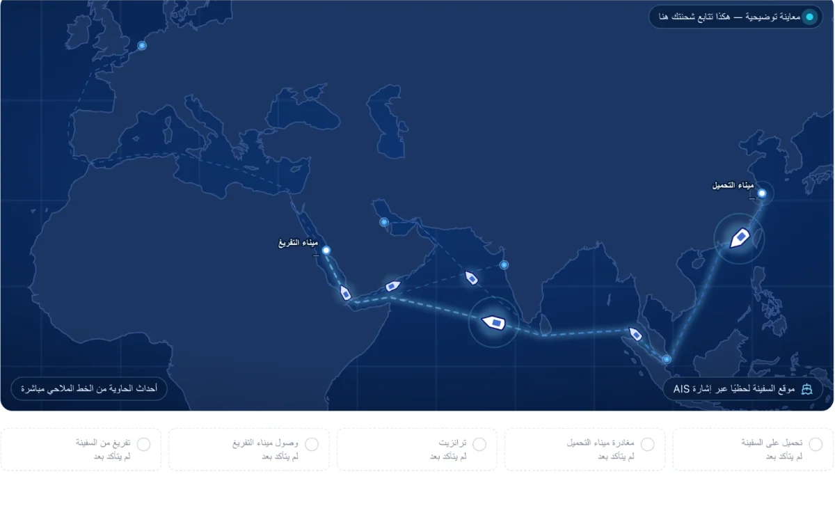 خريطة تتبع الشحنات في FREIGHTLX